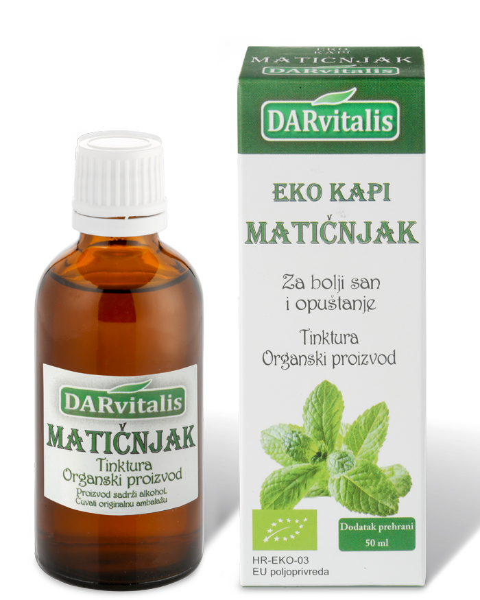 Eko tinktura MATIČNJAK 50ml - doprinosi opuštanju organizma.